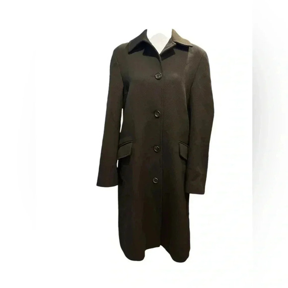 Burberry brown long overcoat jacket Womens size US 6 - Picture 1 of 16